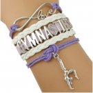 Divine Kids Gymnastics Leather and Suede Charm Bracelet (Lavender/White) Divine Kids Gymnastics Leather and Suede Charm Bracelet (Lavender/White)