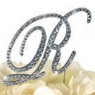 Rhinestone Cake Topper - Victorian Letter R - Large - Silver Rhinestone Cake Topper - Victorian Letter R - Large - Silver