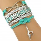 Divine Kids Gymnastics Leather and Suede Charm Bracelet (Turquoise, Silver) Divine Kids Gymnastics Leather and Suede Charm Bracelet (Turquoise, Silver)