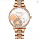 SO & CO Women’s Crystal Studded Rose Bracelet, Crystal/Rose Flower Themed, White SO & CO Women’s Crystal Studded Rose Bracelet, Crystal/Rose Flower Themed, White