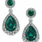 Charter Club Silver-Tone Crystal & Stone Drop Earrings