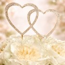Wedding Cake Topper Gold Double Heart Rhinestone Crystal Engagement Bridal Shower Anniversary Wedding Cake Topper Gold Double Heart Rhinestone Crystal Engagement Bridal Shower Anniversary