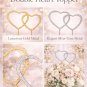 Wedding Cake Topper Gold Double Heart Rhinestone Crystal Engagement Bridal Shower Anniversary
