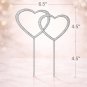 Wedding Cake Topper Silver Double Heart Rhinestone Crystal Engagement Bridal Shower Anniversary