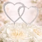 Wedding Cake Topper Silver Double Heart Rhinestone Crystal Engagement Bridal Shower Anniversary Wedding Cake Topper Silver Double Heart Rhinestone Crystal Engagement Bridal Shower Anniversary