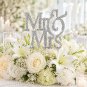Mr & Mrs Rhinestone Cake Topper Wedding Cake Decoration Silver