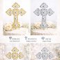 Silver Cross Cake Topper Rhinestone Crystal Wedding Baptism Religious Cake Decoration