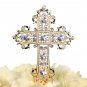 Gold Cross Cake Topper Rhinestone Crystal Wedding Baptism Religious Cake Decoration