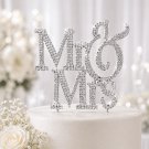 Mr & Mrs Rhinestone Cake Topper Wedding Cake Decoration Silver Mr & Mrs Rhinestone Cake Topper Wedding Cake Decoration Silver