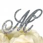 Rhinestone Letter M Cake Topper Silver Monogram Wedding Cake Decoration Bridal Shower Decor