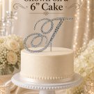 Rhinestone Letter T Cake Topper Silver Monogram Wedding Cake Decoration Bridal Shower Decor