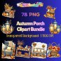 Autumn Porch 300dpi Transparent Background - 78 PNG Clipart Bundle