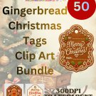 50 PNG Gingerbread Christmas Tags Clipart Bundle - 300dpi High Print Quality 50 PNG Gingerbread Christmas Tags Clipart Bundle - 300dpi High Print Quality