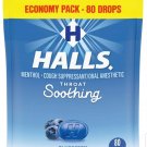 Halls Throat Soothing Blueberry Cough Drops Menthol Candy - 80 Drops/ Pack (Pack of 10)