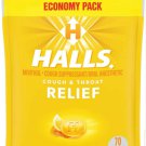 Halls Cough & Throat Relief Honey Lemon Sugar Free Drops Candy - 70 Drops/ Pack (Pack of 10)
