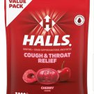 Halls Cough & Throat Relief Cherry Flavor Menthol Drops Candy - 80 Drops/ Pack (Pack of 10)