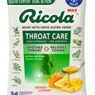 Ricola Throat Care Honey Lemon Extra Menthol Liquid Center Cough Drop - 34 Drops/ Pack (Pack of 10)