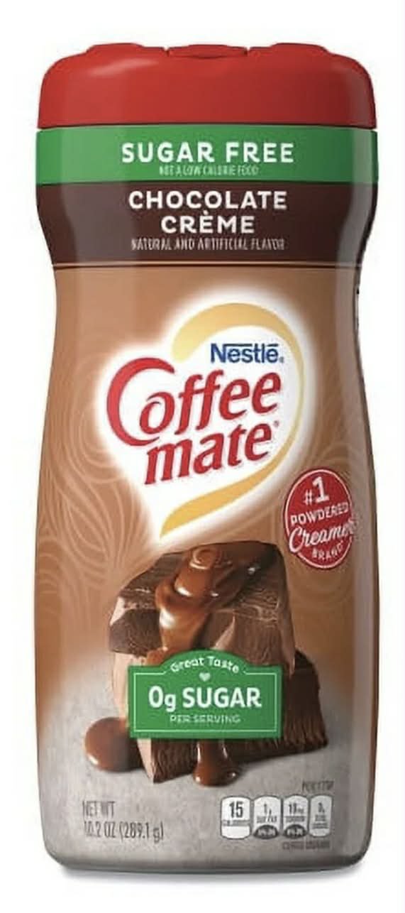Nestle Coffee Mate Sugar Free Chocolate Cream Coffee Powder Creamer - 289 gram Pack (Pack of 6)