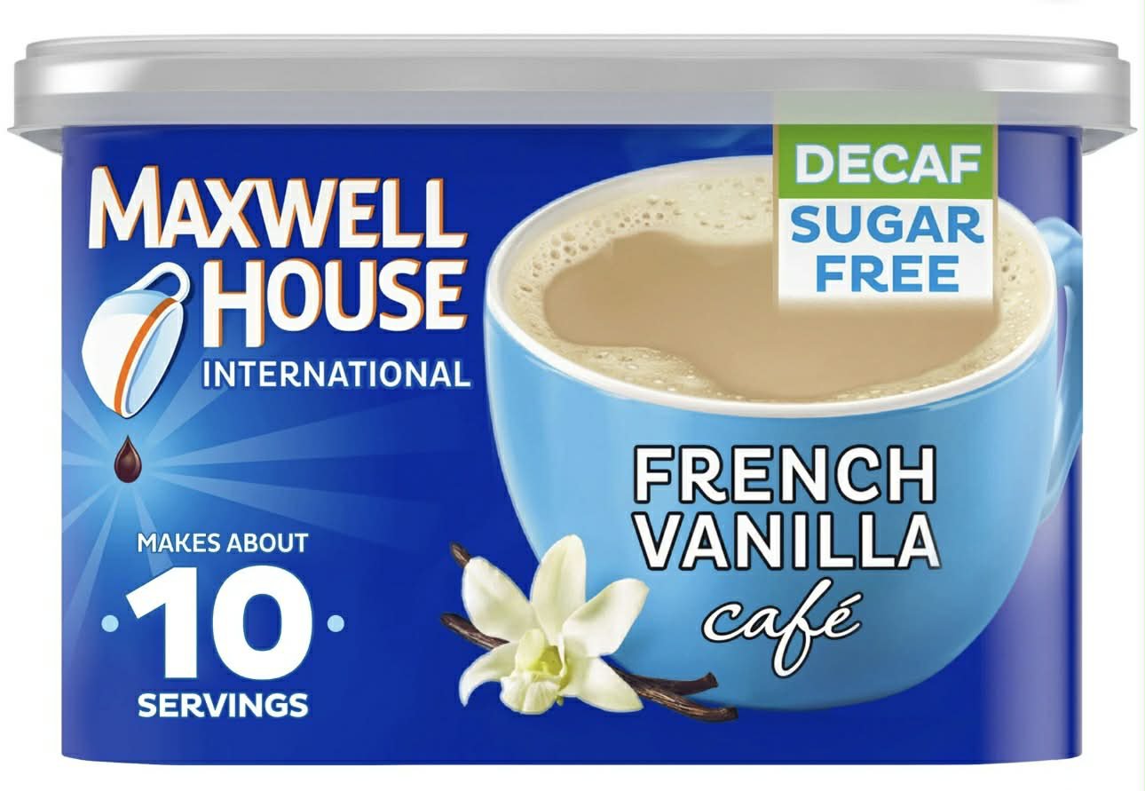 Maxwell House Cafe Decaf Sugar Free French Vanilla Cafe Drink Mix - 113 gram Pack (Pack of 6)