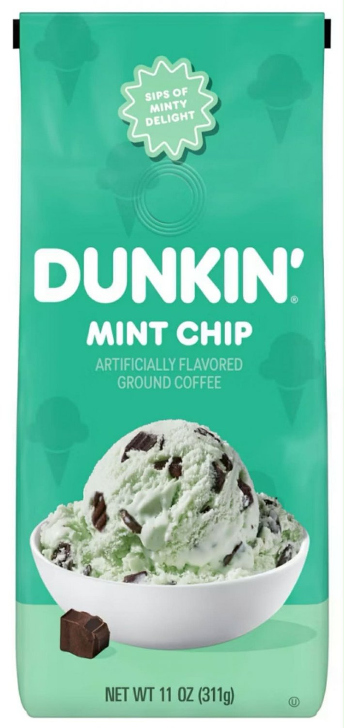 Dunkin' Donuts Coffee Mint Chip Flavor Ground Coffee - 311 gram Pack (Pack of 4)