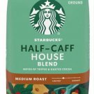 Starbucks Half-Caff House Blend Medium Roast Ground Coffee - 340 gram Pack (Pack of 4)