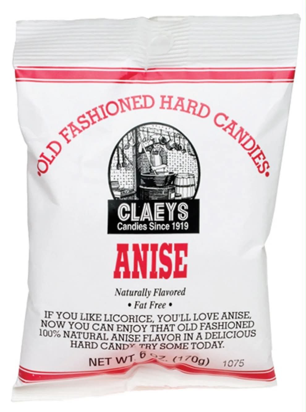 Claeys Old Fashioned Anise Fat Free Hard Candies - 170 gram/ Pack (Pack of 10)