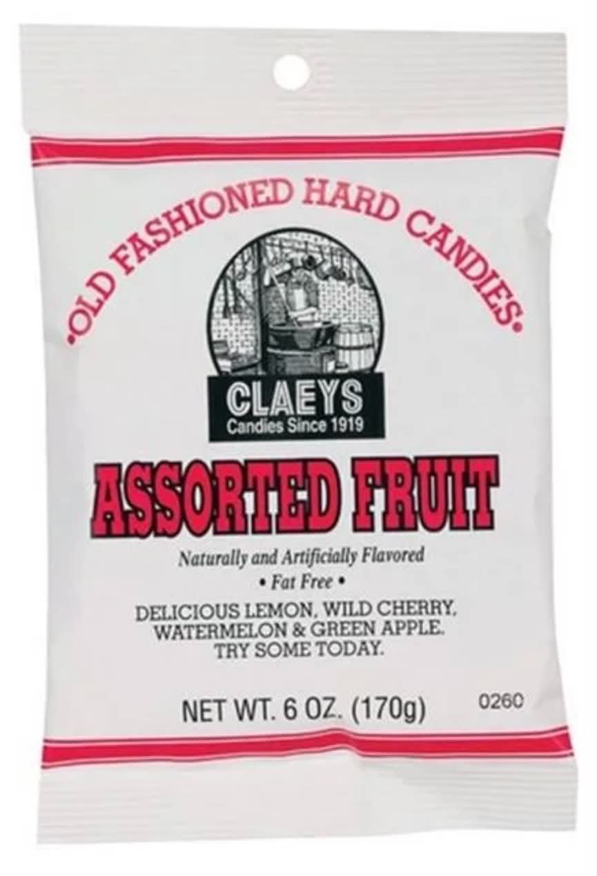 Claeys Old Fashioned Assorted Fruit Fat Free Hard Candies - 170 gram/ Pack (Pack of 10)