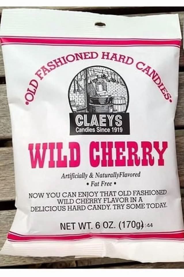Claeys Old Fashioned Wild Cherry Fat Free Hard Candies - 170 gram/ Pack (Pack of 10)