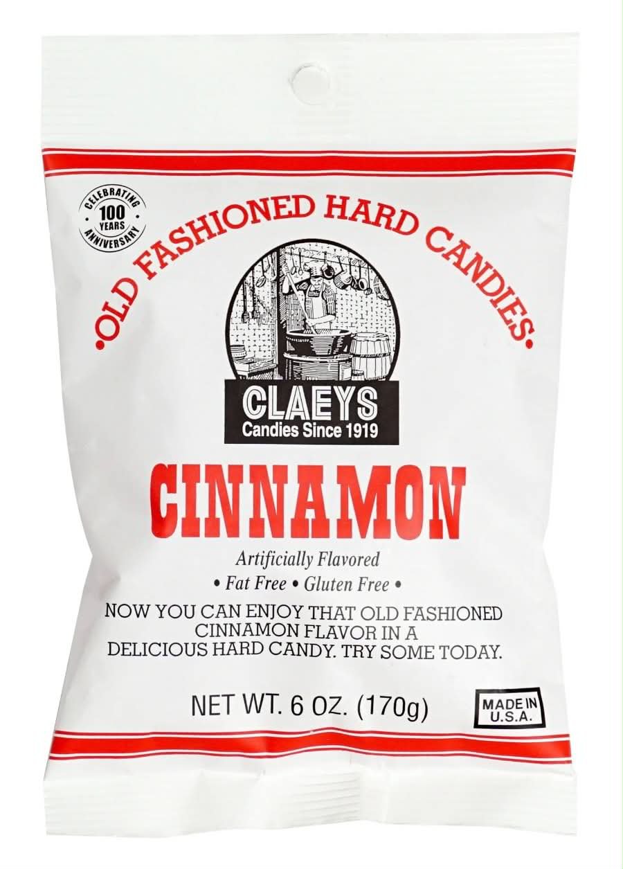 Claeys Old Fashioned Cinnamon Fat & Gluten Free Hard Candies - 170 gram/ Pack (Pack of 10)