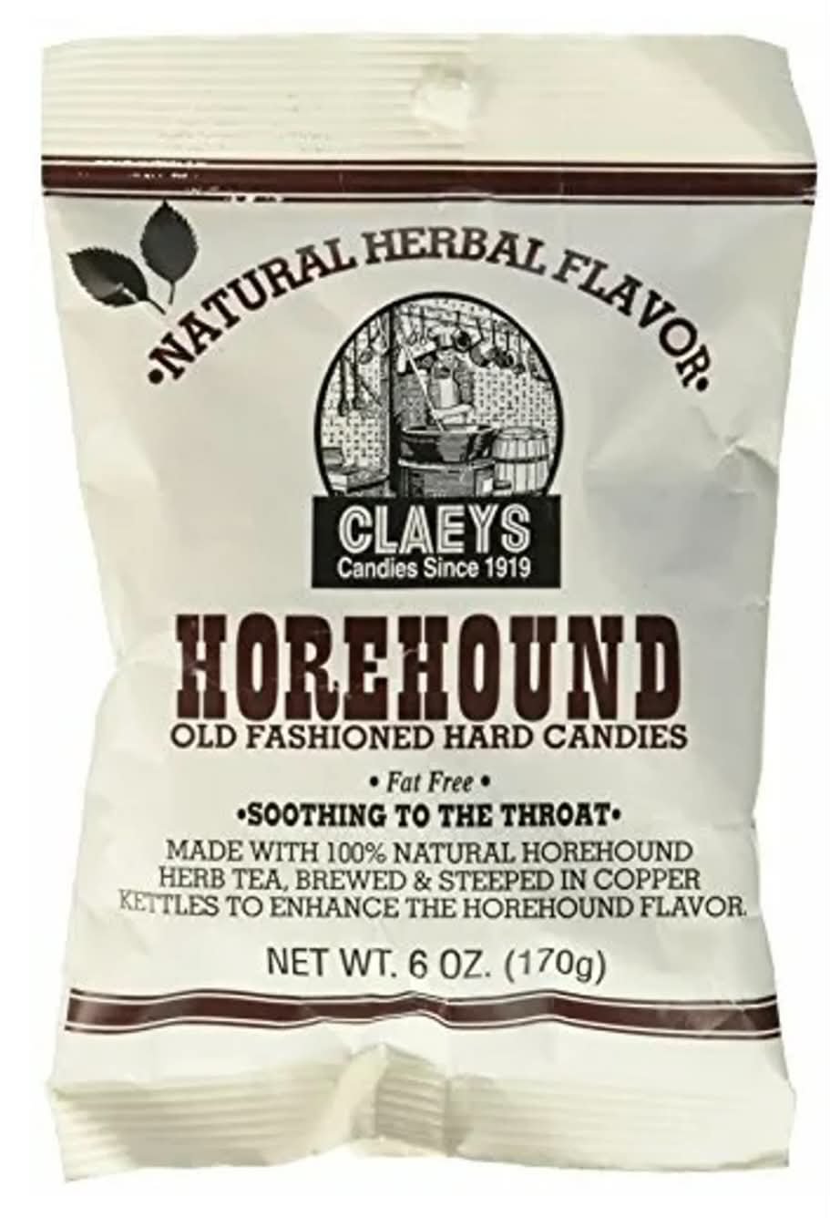 Claeys Old Fashioned Horehound Fat Free Hard Candies - 170 gram/ Pack (Pack of 10)