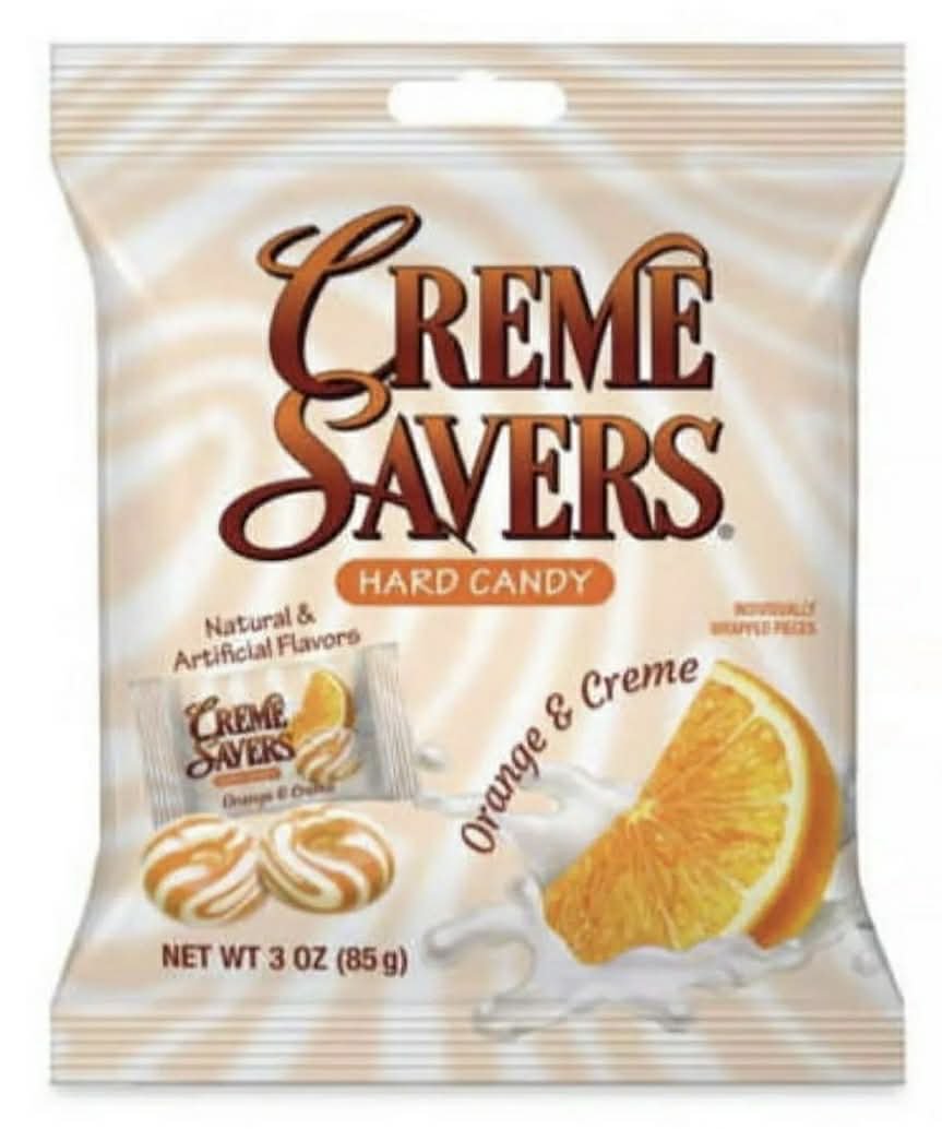 Creme Savers Orange and Creme Hard Candy - 85 gram/ Pack (Pack of 10)