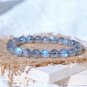 Natural Moonstone Stone Bracelet 7mm Ice Blue Crystal Stretch Bracelet Handmade