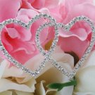 Forever & Always... Crystal Double Heart Bouquet Jewel ~ Silver