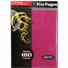 Pack of 10 BCW SIDELOAD PRO 18-POCKET BINDER PAGES - Pink