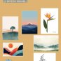 Minimalist Serene, Relaxing Nature Wall Art Set of 16 | Calming Minimalist Nature Wall Collage Decor