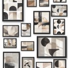 Neutral Abstract Geometric Wall Art Set of 16 | Abstract Shapes Art Prints | Modern Minimal Decor