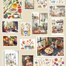 Colorful Kitchen Wall Art Set of 16 | Food & Cooking Art Prints | Kitchen Decor Art Wall Collage
