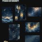 Moon and Stars Wall Art Set of 16 | Celestial Sky Art Prints | Night Sky Galaxy Decor