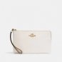 Coach Large Corner Zip in Crossgrain Leather Women's Wallet (Black)