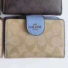 COACH Ladies Folding Purse Card Bag Pocket Wallet Canvas (Blue With Logo) COACH Ladies Folding Purse Card Bag Pocket Wallet Canvas (Blue With Logo)
