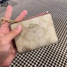 COACH Ladies Folding Purse Card Bag Pocket Wallet Canvas (Zip Light Brown Pink) COACH Ladies Folding Purse Card Bag Pocket Wallet Canvas (Zip Light Brown Pink)