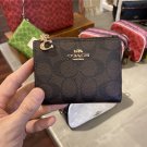 COACH Ladies Folding Purse Card Bag Pocket Wallet Canvas (Zip Dark Brown) COACH Ladies Folding Purse Card Bag Pocket Wallet Canvas (Zip Dark Brown)