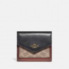 COACH Ladies Folding Purse Card Bag Pocket Wallet Canvas (ColorblockBlackBrow) COACH Ladies Folding Purse Card Bag Pocket Wallet Canvas (ColorblockBlackBrow)