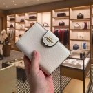 COACH Women's Folding Wallet Card Wallet Canvas Pocket (Full White With Logo)