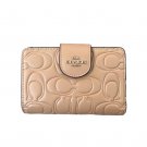 COACH Women's Folding Wallet Card Wallet Canvas Pocket (Tabby Aproicot)