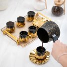 Luxury Black & Gold Coffee Cup Set – Elegant Kitchen Decor