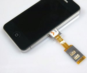 Dual SIM Card Adapter with Back Case for Apple iPhone 4 FREE Shipping