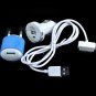3-in-1 EU Adapter Mini Car Charger USB Cable for iPhone iPod iPad