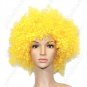 Synthetic Yellow Funky Unisex Short Costume Cosplay Wig Hairpiece