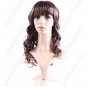 Stylish Wigs Long Curls Synthetic Wavy Brown Hair - Tilt Fringe Bang